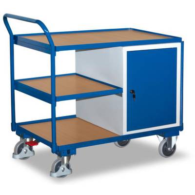 VARIOfit  SW-600.603 Tafel en kabinetwagen   Staal Poedercoating Laadvermogen (max.): 250 kg Gentiaan-blauw (RAL 5010)