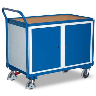 VARIOfit  SW-600.604 Tafel en kabinetwagen   Staal Poedercoating Laadvermogen (max.): 250 kg Gentiaan-blauw (RAL 5010)