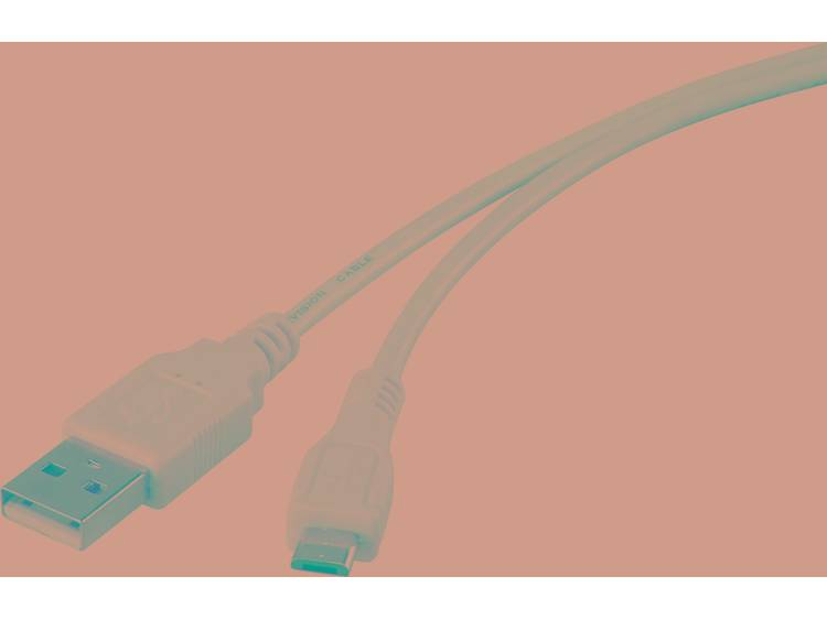 Renkforce USB 2.0 Aansluitkabel [1x USB 2.0 stekker A 1x USB 2.0 stekker micro-B] 1 m Wit Vergulde s
