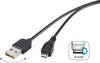 Renkforce RF-4096110 USB-kabel USB 2.0 USB-A stekker, USB-micro-B stekker 1.80 m Zwart Stekker past op beide manieren, Vergulde steekcontacten