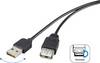 Renkforce RF-4096113 USB-kabel USB 2.0 USB-A stekker, USB-A bus 1.80 m Zwart Stekker past op beide manieren, Vergulde steekcontacten