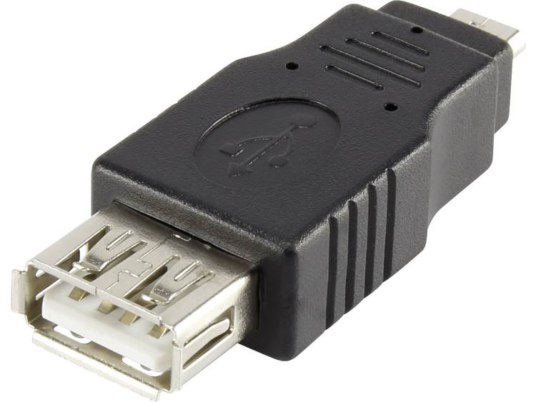 Renkforce USB 2.0 Adapter [1x USB 2.0 stekker micro-B 1x USB 2.0 bus A] Zwart