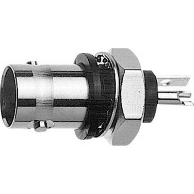 'Close-up van een metalen elektrische connector met ronde en achthoekige onderdelen, pinnen aan de achterzijde.'