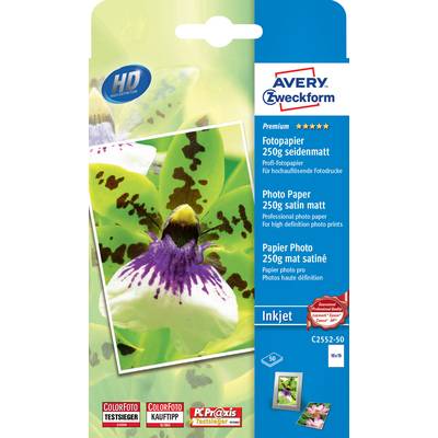 Avery-Zweckform Premium Photo Paper Inkjet C2552-50 Fotopapier 10 x 15 cm 250 g/m² 50 vellen Zijdemat