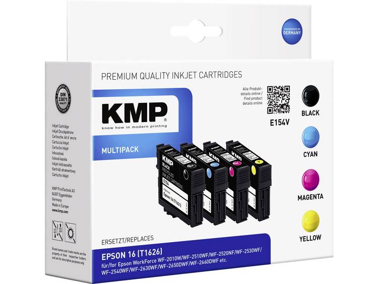 KMP Cartridge multipack vervangt Epson T1621 T1622 T1623 T1624 Zwart, Cyaan, Magenta, Geel