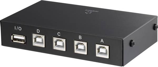 Renkforce  4 poorten USB 2.0-schakelaar Zwart