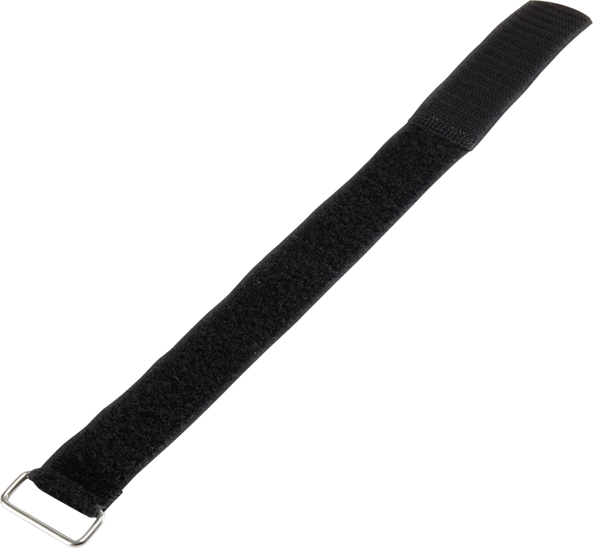 Basetech 98001c376 Klittenband Met riem Haak- en lusdeel (l x b) 400 mm x 30 mm Zwart 1 stuk(s)
