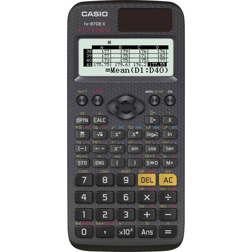 Casio FX-87DEX Technische rekenmachine werkt op zonne-energie, werkt op batterijen Zwart Aantal displayposities: 16