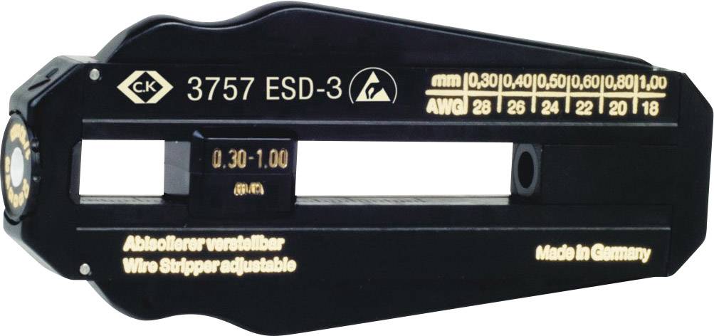 C.K T3757ESD 3 Draadstripper ESD Geschikt voor: PVC-draden, PTFE-draden 0.3 tot 1 mm PVC Geschikt voor merk C.k