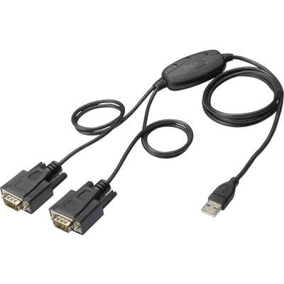 Digitus USB 1.1, Serieel Adapter [1x USB-A 2.0 stekker - 2x D-sub stekker 9-polig] DIGITUS 
