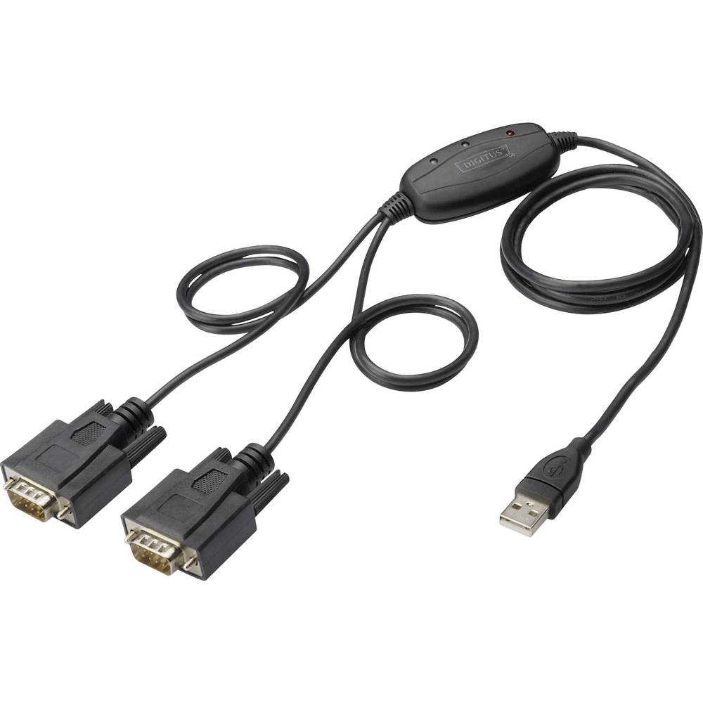 Digitus USB 1.1, Seriell Adapter [1x USB 2.0 A hane - 2x D-SUB hane 9-pol] DIGITUS