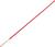 Rood kabel met koperkleuring draadeinde, diagonale positionering op witte achtergrond.