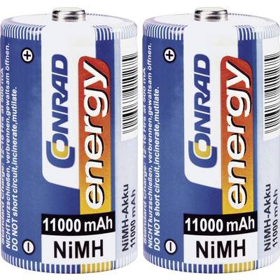 Conrad energy HR20 Oplaadbare D batterij (mono) NiMH 11000 mAh 1.2 V 2 stuk(s)