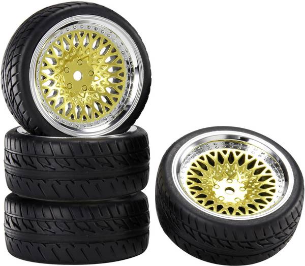 Reely 1:10 Straatmodel  Complete wielen Racing CLS Goud 4 stuk(s)