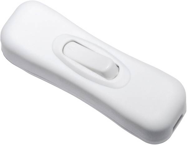 TRU COMPONENTS Snoerschakelaar Wit 1x uit/aan 2 A 1 stuk(s)