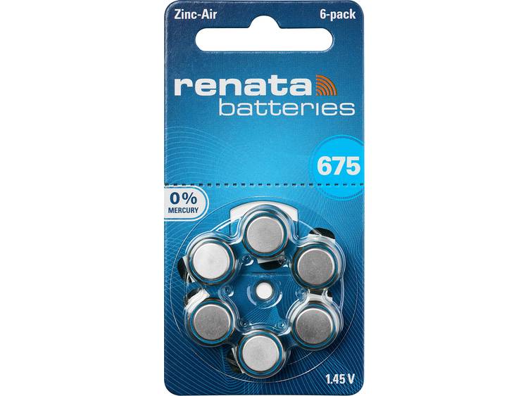 Renata PR44 batterijen voor hoortoestellen Knoopcel Zink-lucht 660 mAh 1.4 V 6 stuks