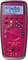 Rode digitale multimeter met blauw display toont '749.9'. Het heeft veel knoppen voor verschillende meetfuncties.