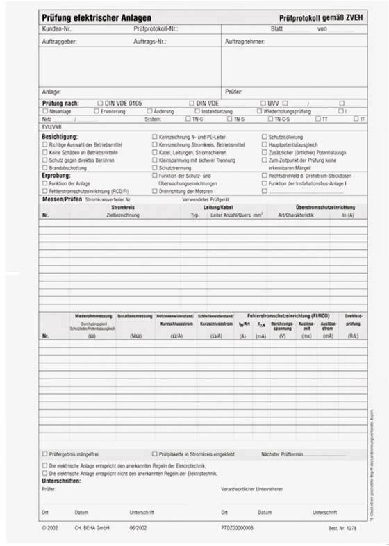 Beha Amprobe 2146070 1278D Testprotokol 50 stuk(s)