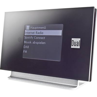 Dual IR 3A Internetradio-adapter DAB+, VHF (FM) Bluetooth, Internetradio Geschikt voor DLNA, Spotify Zwart, Zilver
