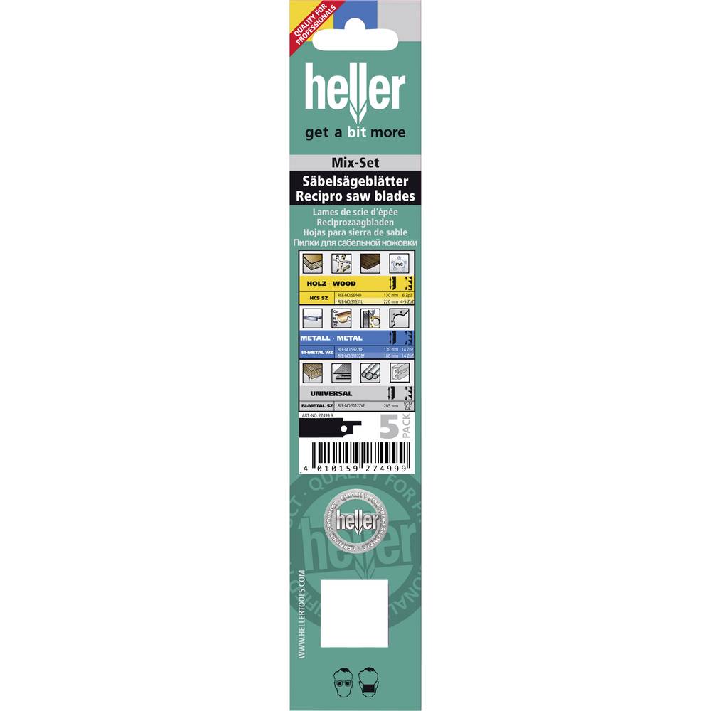 Heller 27499 9 Reciprozaagbladenset 5-delig 1 set(s)