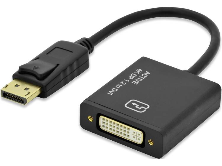 DisplayPort-DVI HaakseAdapter [1x DisplayPort stekker => 1x DVI-bus 24+5-polig] 0.20 m Zwart ednet