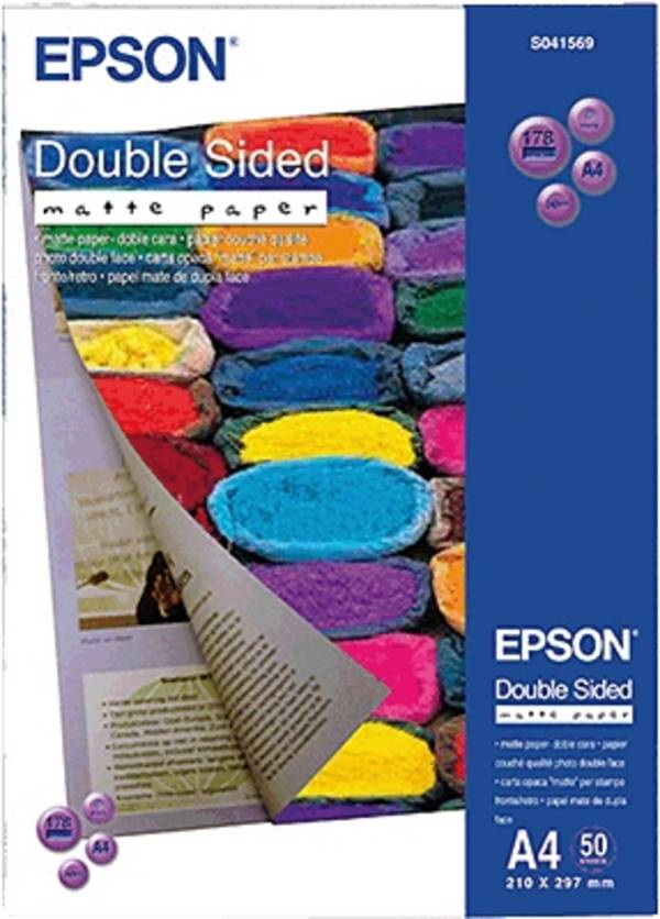 Epson Double-Sided Matte Paper C13S041569 Fotopapier DIN A4 178 g/m² 50 vellen Dubbelzijdig bedrukbaar, Mat