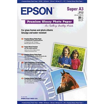Epson Premium Glossy Photo Paper C13S041316 Fotopapier DIN A3+ 255 g/m² 20 vellen Hoogglans