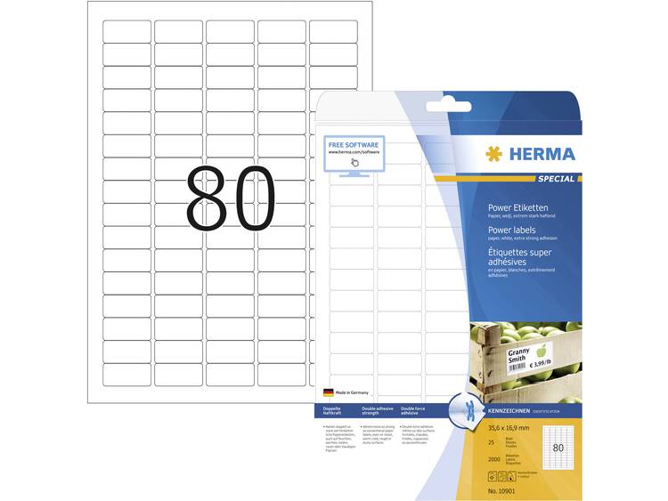 Etiketten Herma 35,6x16,9 A4 Power etiketten 2000 st.