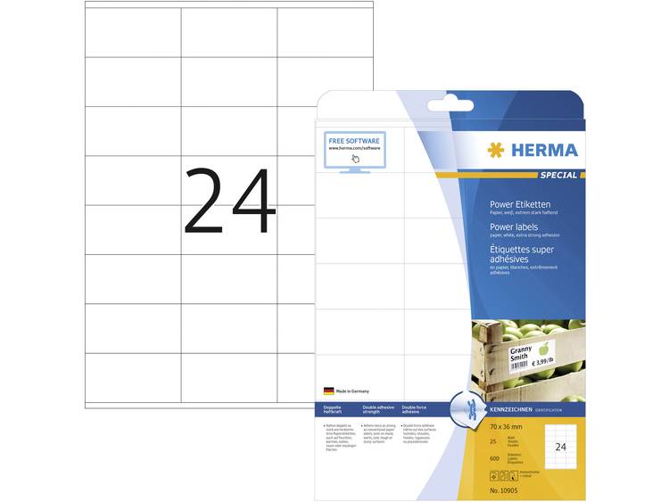 Etiketten Herma 70x36 A4 Power etiketten 600 st.
