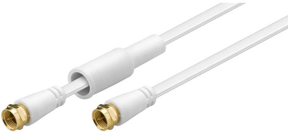 F (m) - F (m) platte coaxkabel / weerbestendig - wit - 1,5 meter-0