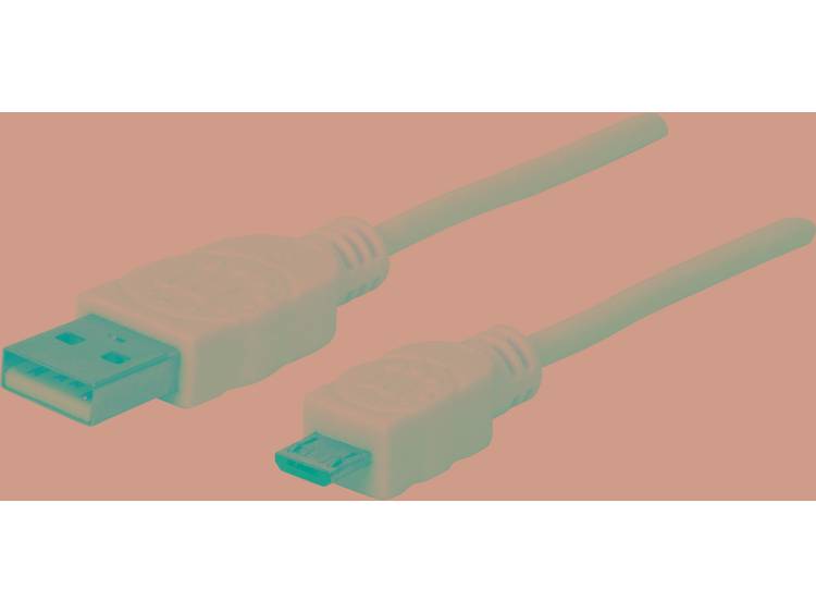 Manhattan USB 2.0 Aansluitkabel [1x USB 2.0 stekker A 1x USB 2.0 stekker micro-B] 1 m Wit UL gecerti