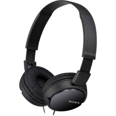 Sony MDR-ZX110AP On Ear koptelefoon   Kabel  Zwart  Vouwbaar, Headset
