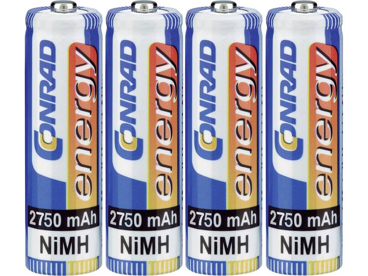 Conrad energy HR06 AA oplaadbare batterij (penlite) NiMH 1.2 V 2750 mAh 4 stuks