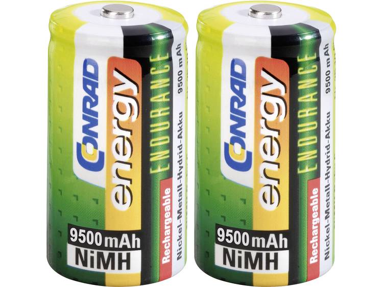 Conrad energy D oplaadbare batterij (Mono) NiMH 1.2 V 9500 mAh 2 stuks