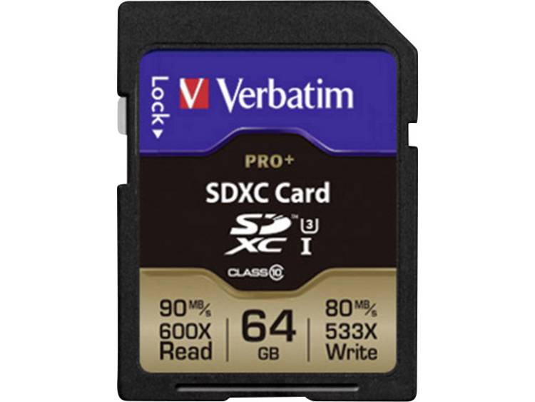 Verbatim Flash card SD 64GB Verbatim Pro+ Class10 SDXC UHS-1 (49197)