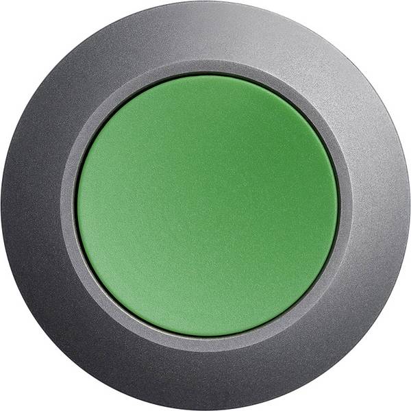 Siemens 3SU10600JB400AA0 3SU1060-0JB40-0AA0 Druktoets Metalen frontring, Bedieningsknop vlak Plunjer Groen   1 stuk(s) Piece