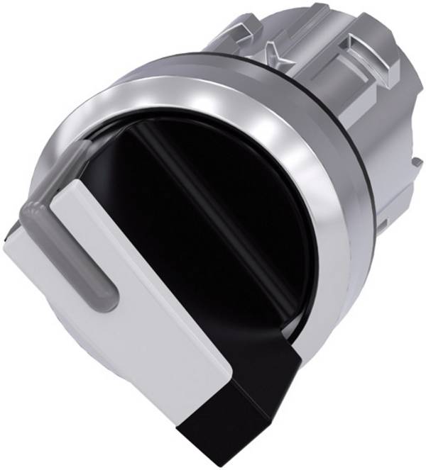 Siemens 3SU10522BF600AA0 3SU1052-2BF60-0AA0 Knevelschakelaar Metalen frontring, Hoogglans Knevel Zwart, Wit 1 x 90 °  1 stuk(s)