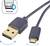 USB-kabel met omkeerbare stekkers, USB-A en Micro-USB-aansluitingen. Pijlen tonen bidirectionele instekmogelijkheid.