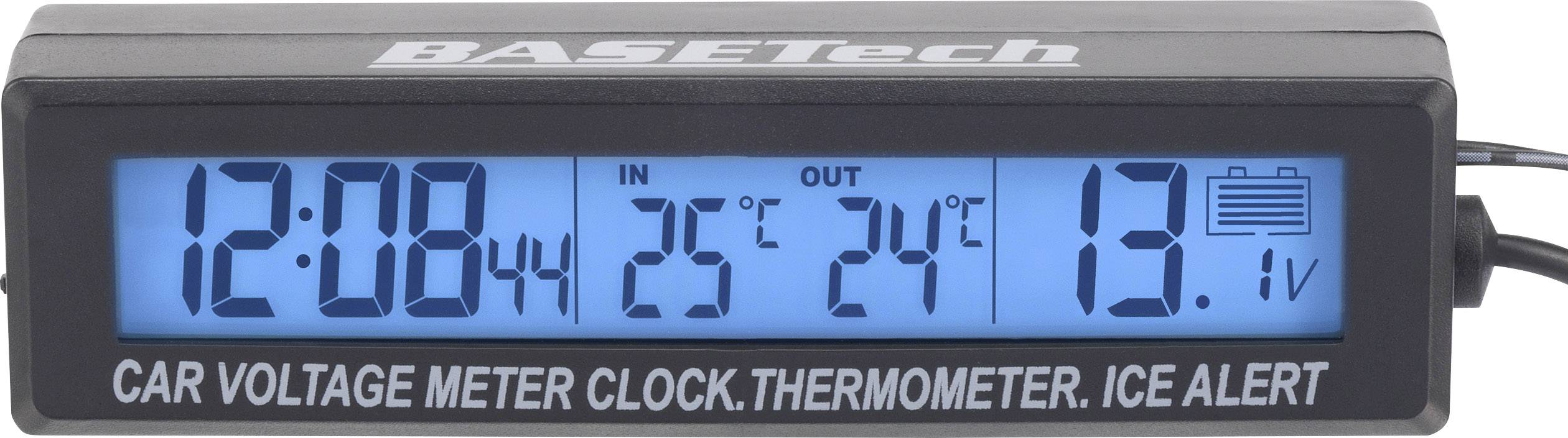 Middag eten Prime ga winkelen EC88 Basetech Thermometer Opbouw, IJswaarschuwing, Kabelsensor,  Binnentemperatuur, Buitentemperatuur, Voltmeter, 12/24 h | Conrad.nl