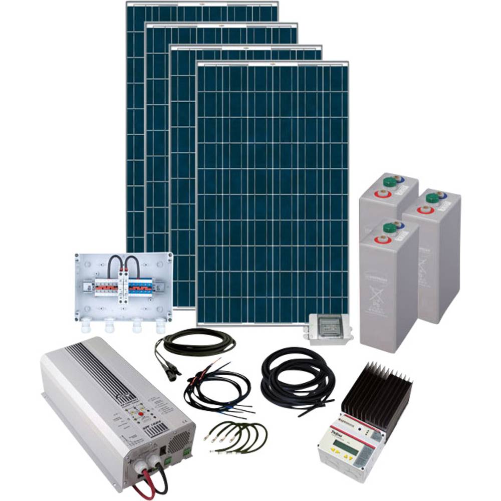 Phaesun Solar Rise Eight 600281 Zonne-energieset 1000 Wp Incl. accu, Incl. aansluitkabel, Incl. laadregelaar, Incl. wisselrichter