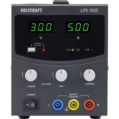 VOLTCRAFT LPS1305 Labvoeding, regelbaar  0 - 30 V/DC 0 - 5 A 150 W   Aantal uitgangen: 1 x