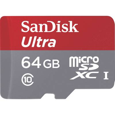 SanDisk Ultra® microSDXC-kaart  64 GB Class 10, UHS-I Incl. SD-adapter