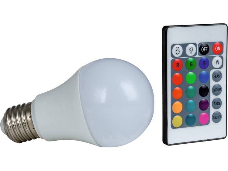 Heitronic RGB LED-lamp 7.5 W = 50 W RGBW 230 V Colorchanging, Dimbaar Inhoud: 1 stuks