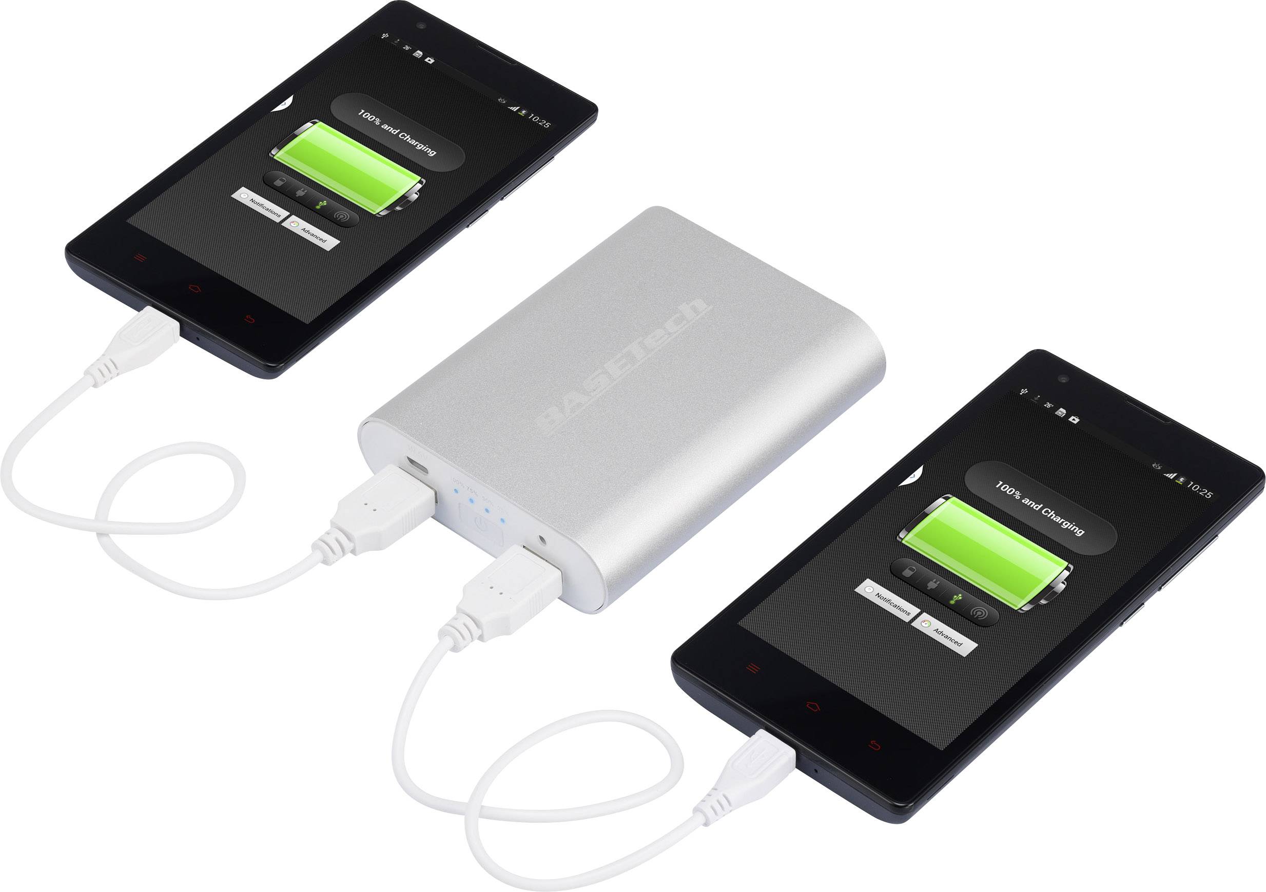 Basetech BTP-3 Powerbank 10400 mAh Li-ion Zilver, Wit-3
