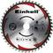 'Zaagblad met 24 tanden, merknaam en veiligheidssymbolen voor veiligheidsbril en gehoorbescherming. Diameter 210 mm, toerental tot 6500 rpm.'