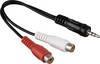 Hama 00043365 Jackplug / Cinch Audio Adapter [1x Jackplug male 3,5 mm - 2x Cinch-koppeling] Zwart