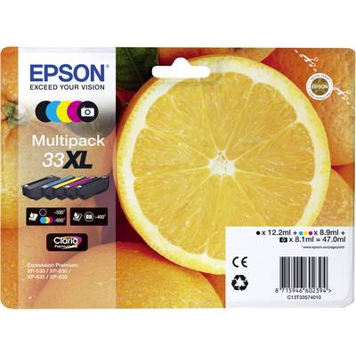 Epson Inktcartridge T3357, 33XL Origineel Combipack Zwart, Foto zwart, Cyaan, Magenta, Geel C13T33574011