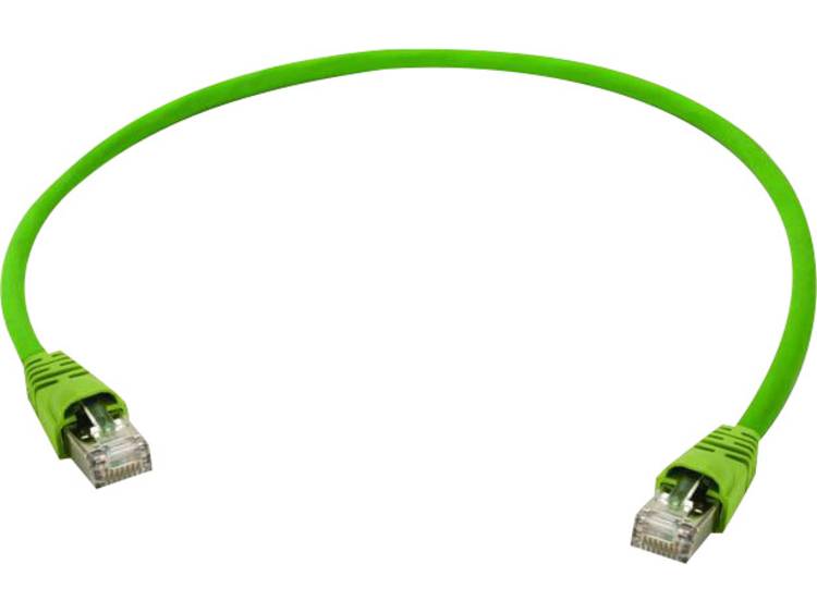Telegärtner Netwerk Aansluitkabel CAT 5 SF-UTP 1.00 m Geel-groen