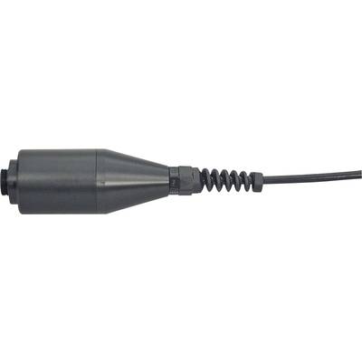 Zwart kabel met robuuste beschermmantel, dat eindigt met een flexibel verings-element, mogelijk bestemd voor technische toepassingen.