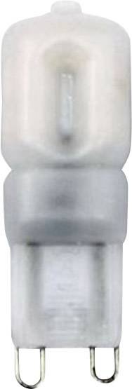 Een halogeenlamp met G9-fitting, cilindrische vorm en transparente behuizing, geschikt voor gebruik in verlichting en lampen.